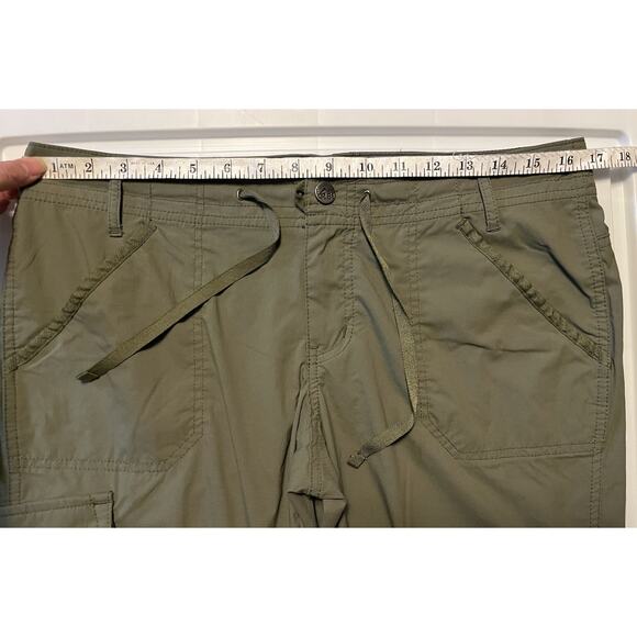 Rei Pants Womens 10 Petite Green Nylon Lightweight Cargo Rollup Hiking Camping - Picture 8 of 11